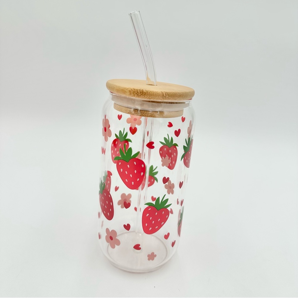 🍓 Strawberry Bamboo Tumbler